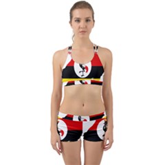 Uganda Flag Map Geography Outline Back Web Gym Set by Sapixe