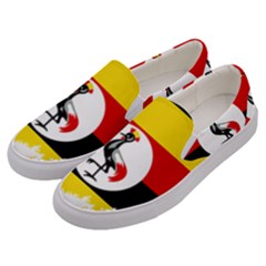 Uganda Flag Map Geography Outline Men s Canvas Slip Ons by Sapixe