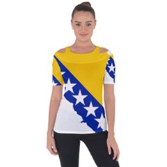 Bosnia And Herzegovina Country Shoulder Cut Out Short Sleeve Top