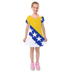 Bosnia And Herzegovina Country Kids  Short Sleeve Velvet Dress by Sapixe