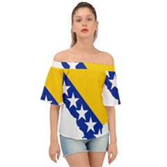 Bosnia And Herzegovina Country Off Shoulder Short Sleeve Top by Sapixe