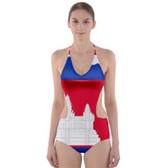 Borders Country Flag Geography Map Cut-out One Piece Swimsuit by Sapixe