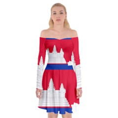 Borders Country Flag Geography Map Off Shoulder Skater Dress