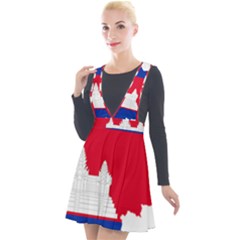 Borders Country Flag Geography Map Plunge Pinafore Velour Dress