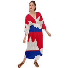 Borders Country Flag Geography Map Grecian Style  Maxi Dress by Sapixe