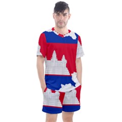 Borders Country Flag Geography Map Men s Mesh Tee And Shorts Set