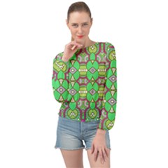 Circles And Other Shapes Pattern                           Banded Bottom Chiffon Top by LalyLauraFLM