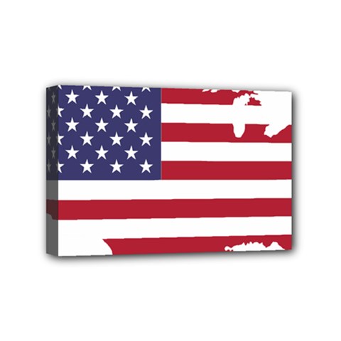 America Art Borders Cartography Mini Canvas 6  X 4  (stretched) by Sapixe