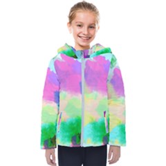 Watercolors Spots                             Kids  Hooded Puffer Jacket by LalyLauraFLM