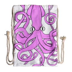 Squid Octopus Animal Drawstring Bag (large) by Bajindul