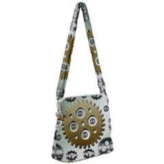 Gear Background Sprocket Zipper Messenger Bag