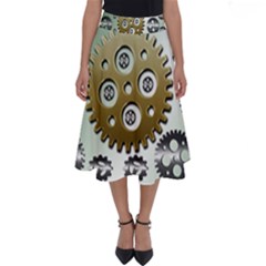 Gear Background Sprocket Perfect Length Midi Skirt by HermanTelo