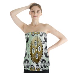 Gear Background Sprocket Strapless Top by HermanTelo