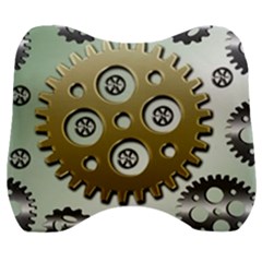Gear Background Sprocket Velour Head Support Cushion by HermanTelo