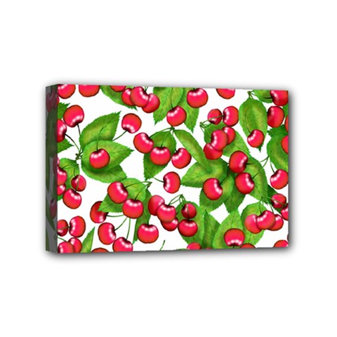 Cherry Leaf Fruit Summer Mini Canvas 6  X 4  (stretched)