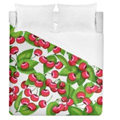 Cherry Leaf Fruit Summer Duvet Cover (queen Size) by Mariart