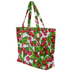 Cherry Leaf Fruit Summer Zip Up Canvas Bag by Mariart