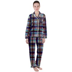 Textile Fabric Pictures Pattern Satin Long Sleeve Pyjamas Set