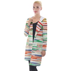 3d Stripes Texture                              Hooded Pocket Cardigan by LalyLauraFLM