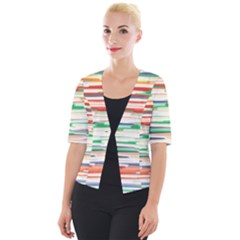 3d Stripes Texture                            Cropped Button Cardigan by LalyLauraFLM