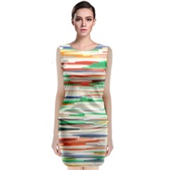 3d Stripes Texture                                    Classic Sleeveless Midi Dress by LalyLauraFLM