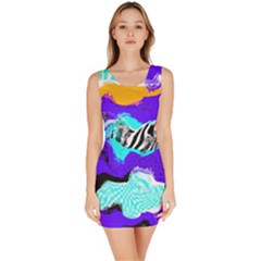 Paint On A Purple Background                                Bodycon Dress