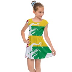 Guinea Bissau Flag Map Geography Kids  Cap Sleeve Dress