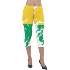 Guinea Bissau Flag Map Geography Lightweight Velour Capri Leggings 