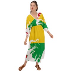 Guinea Bissau Flag Map Geography Grecian Style  Maxi Dress by Sapixe