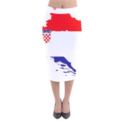 Croatia Country Europe Flag Velvet Midi Pencil Skirt