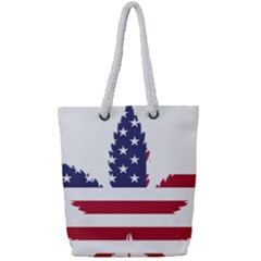 Marijuana Drugs Cannabis Drug Hemp Full Print Rope Handle Tote (small)