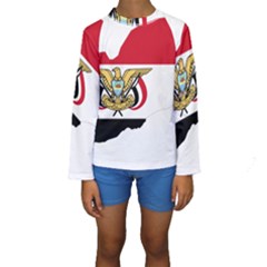 Borders Country Flag Geography Map Kids  Long Sleeve Swimwear