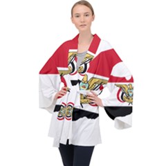 Borders Country Flag Geography Map Velvet Kimono Robe by Sapixe