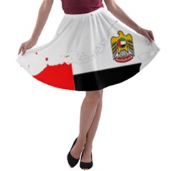 Borders Country Flag Geography Map A-line Skater Skirt by Sapixe