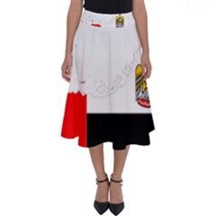 Borders Country Flag Geography Map Perfect Length Midi Skirt