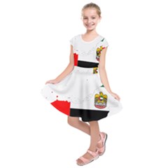 Borders Country Flag Geography Map Kids  Short Sleeve Dress