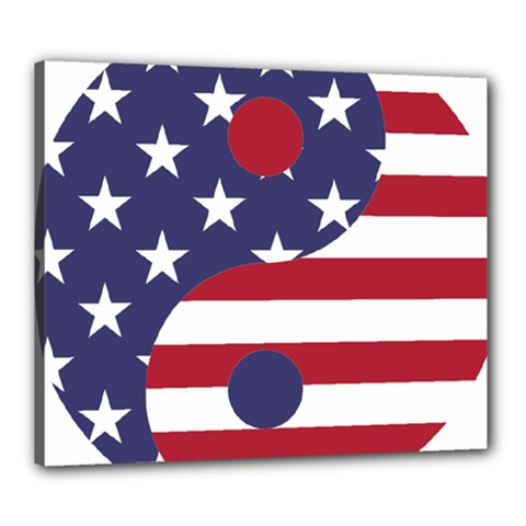 Yang Yin America Flag Abstract Canvas 24  X 20  (stretched)