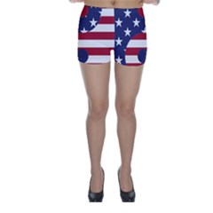 Yang Yin America Flag Abstract Skinny Shorts