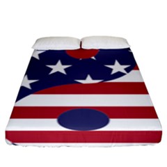 Yang Yin America Flag Abstract Fitted Sheet (king Size)