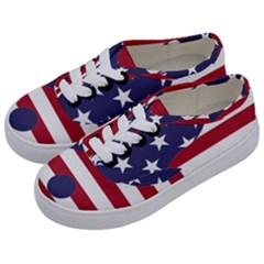 Yang Yin America Flag Abstract Kids  Classic Low Top Sneakers