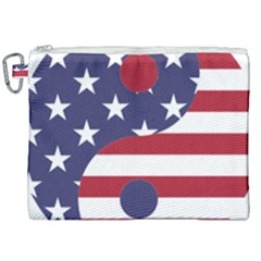 Yang Yin America Flag Abstract Canvas Cosmetic Bag (xxl)