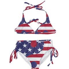 Yang Yin America Flag Abstract Kids  Classic Bikini Set by Sapixe