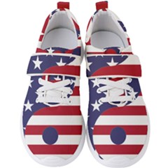 Yang Yin America Flag Abstract Men s Velcro Strap Shoes