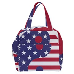 Yang Yin America Flag Abstract Boxy Hand Bag by Sapixe