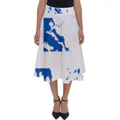 Greece Country Europe Flag Borders Perfect Length Midi Skirt by Sapixe