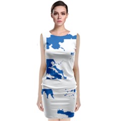 Greece Country Europe Flag Borders Sleeveless Velvet Midi Dress