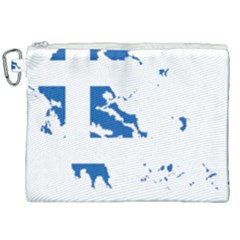 Greece Country Europe Flag Borders Canvas Cosmetic Bag (xxl)