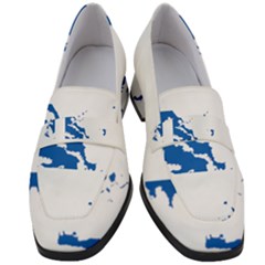 Greece Country Europe Flag Borders Women s Chunky Heel Loafers by Sapixe