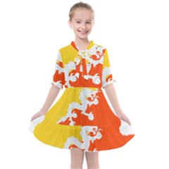Borders Country Flag Geography Map Kids  All Frills Chiffon Dress by Sapixe