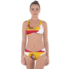 Spain Country Europe Flag Borders Criss Cross Bikini Set by Sapixe